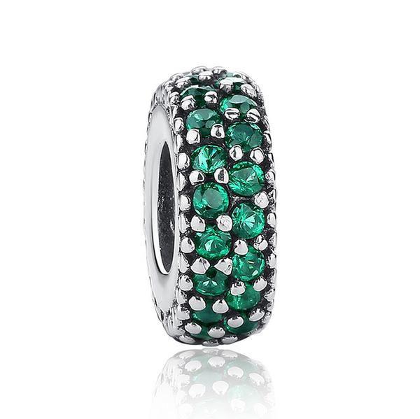 925 Sterling Silver Emerald Green CZ Spacer
