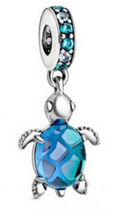 Load image into Gallery viewer, Blue Turtle Dangle Charm
