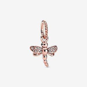 Rose Gold Plated Dragonfly Bead Charm