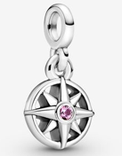 925 Sterling Silver Compass ME Dangle Charm