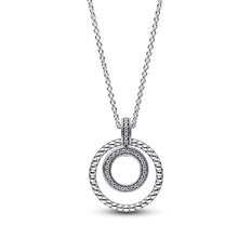 Load image into Gallery viewer, 925 Sterling Silver Round CZ Circle Necklace
