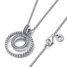 Load image into Gallery viewer, 925 Sterling Silver Round CZ Circle Necklace
