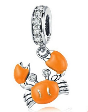 925 Sterling Silver Crab Charm