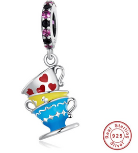925 Sterling Silver "Alice Cups" Dangle Charm