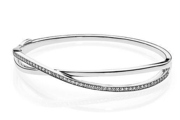 925 Sterling Silver Double Crystal Bangle