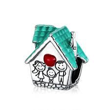 925 Sterling Silverr Family House Bead Charm