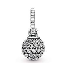 925 Sterling Silver CZ Ball Charm