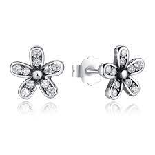 925 Sterling Silver Cz Bloom Earrings