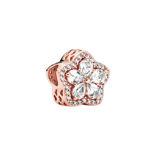 Rose Gold Plated Flower Bead Charm