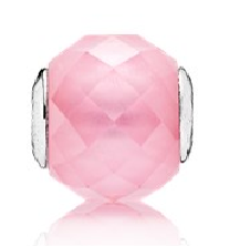 925 Sterling Silver Pink Glass Murano ME Bead Charm