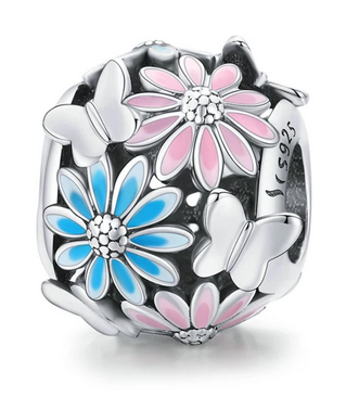 925 Sterling Silver Hollow Daisy Charm