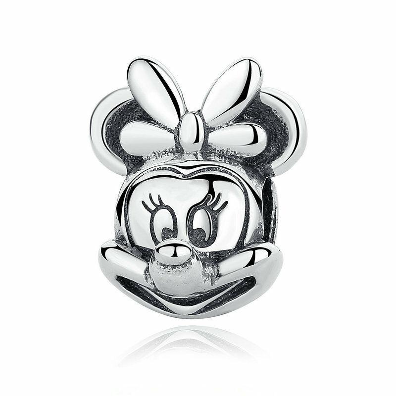 925 Sterling Silver Minnie Mouse plain Charm
