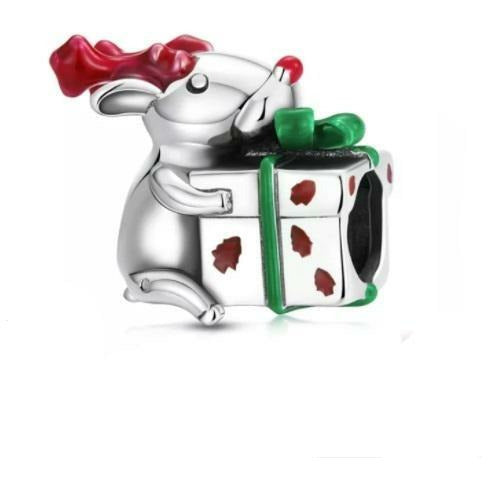 925 Sterling Silver Christmas Gifting Reindeer Bead Charm