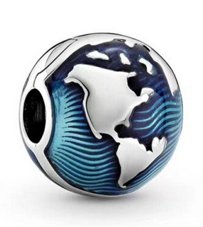 Blue Globe Clip Charm
