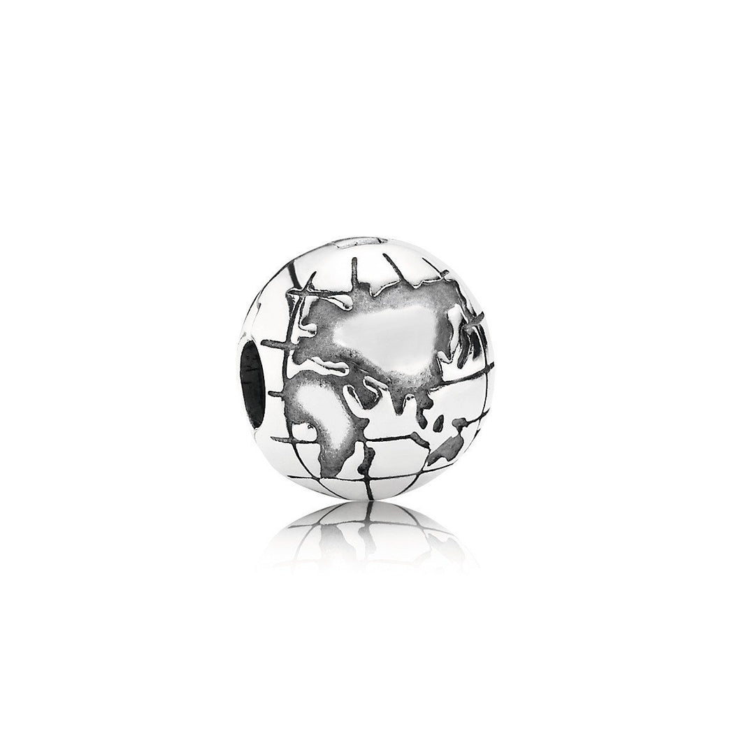 925 Sterling Silver Globe Clip