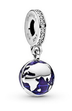925 Sterling Silver Globe Charm