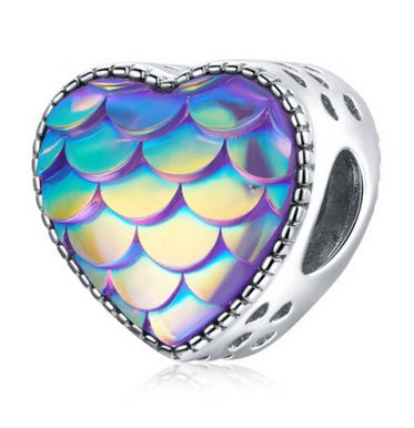 925 Sterling Silver Dream Ocean Heart Charm