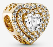 Gold Plated Diamond Heart Charm