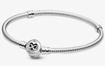 925 Sterling Silver Heart Infinity Snake Bracelet