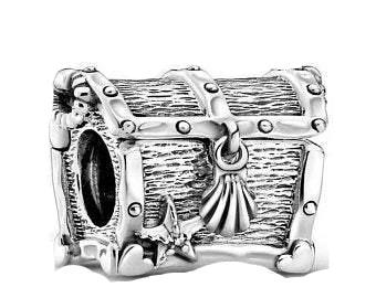 925 Sterling Silver Treasure Chest Bead Charm