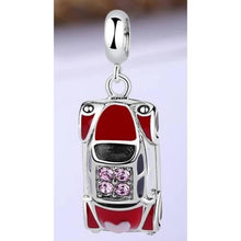 Load image into Gallery viewer, 925 Sterling Silver Cute Beetle Car CZ Dangle Charm
