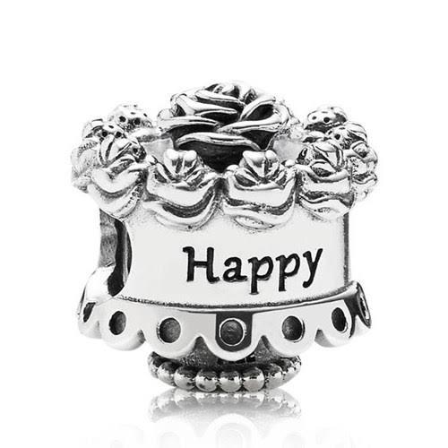 925 Sterling Silver Happy Birthday Cake Charm