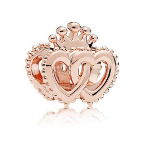 Rose Gold Double Heart dangle Charm