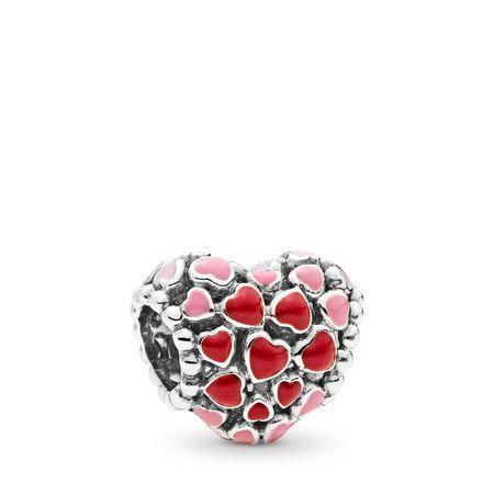 925 Sterling Silver Red Enamel Bead Charm