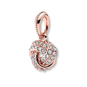 RoseGold-Color CZ Knot Charm