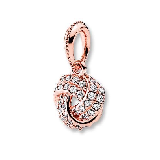 RoseGold-Color CZ Knot Charm