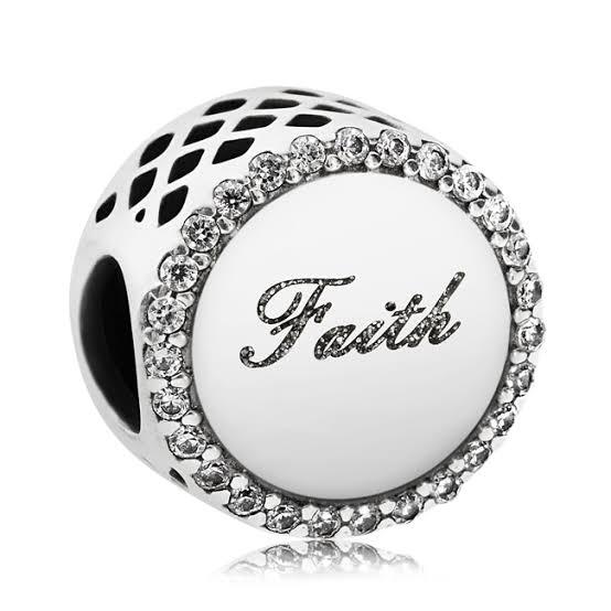 925 Sterling Silver Faith Bead Charm