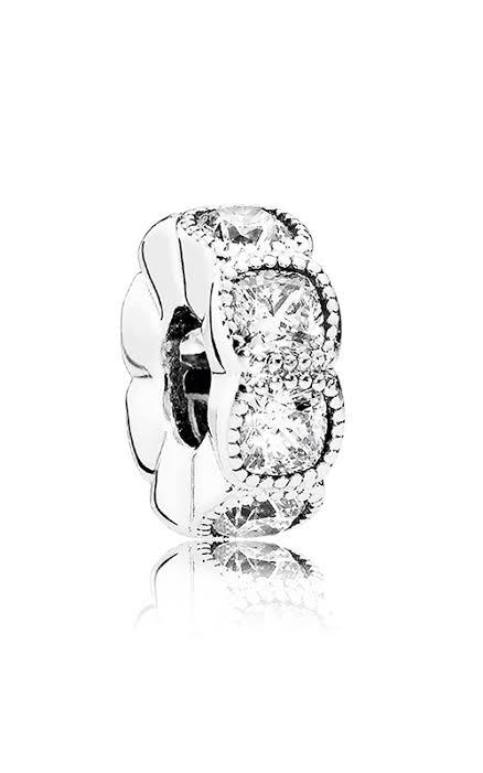 925 Sterling Silver Zircon CZ Spacer