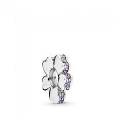925 Sterling Silver Purple CZ Flower Spacer
