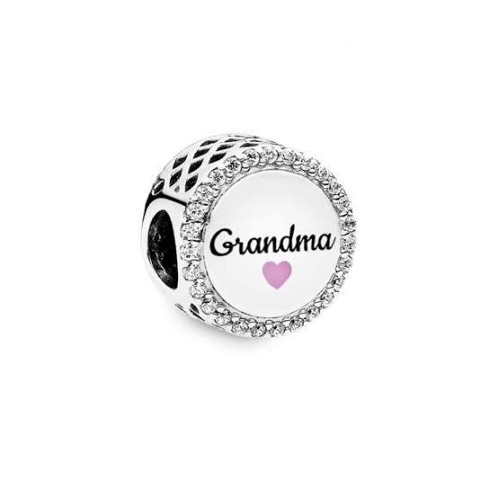 925 Sterling Silver Grandma Bead Charm