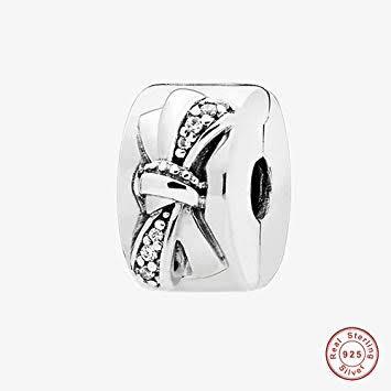 925 Sterling Silver CZ Bow CLIP