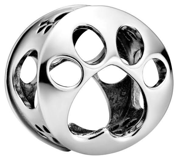 Paw Print Openwork Bead Charm