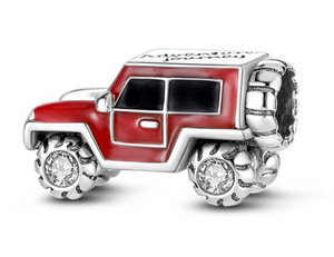 Red Enamel Jeep Bead Charm
