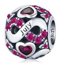 Load image into Gallery viewer, 925 Sterling Silver Multiple Crystal Color Infinite Love Birthstone Bead
