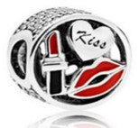 925 Sterling Silver Lipstick Kiss Charm