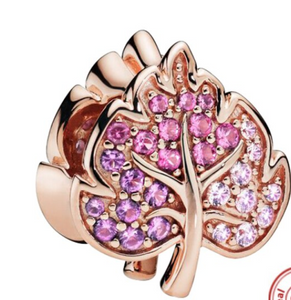 Rose Gold PLATED Leaf Charm