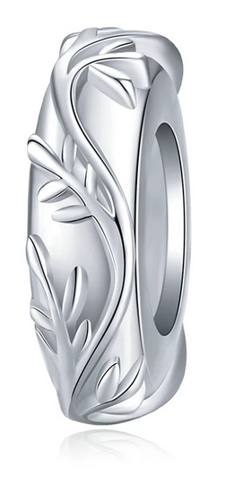 925 Sterling Silver Elegant Vine Leaf Stopper Spacer/Stopper
