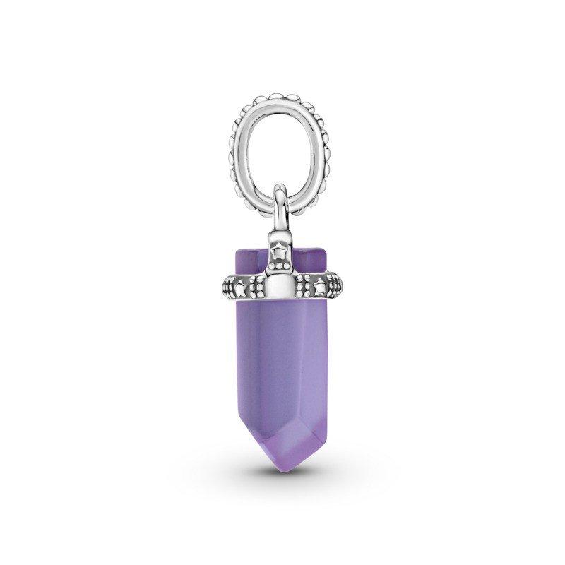 925 Sterling Silver Purple Amulet Dangle Charm