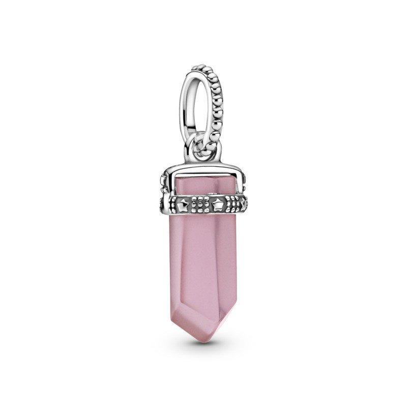 925 Sterling Silver Pink Amulet Dangle Charm
