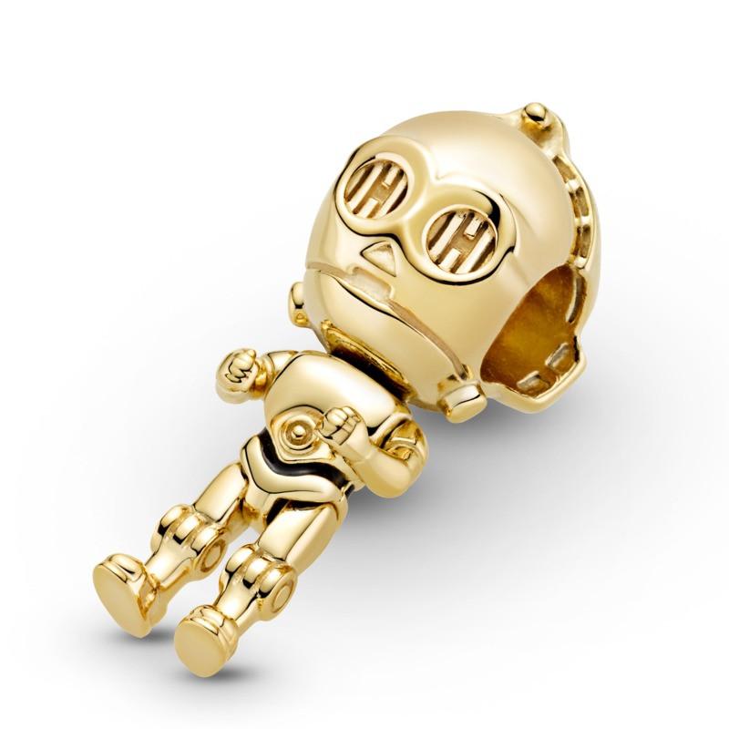 Gold Plated C-3P0 Bead Charm