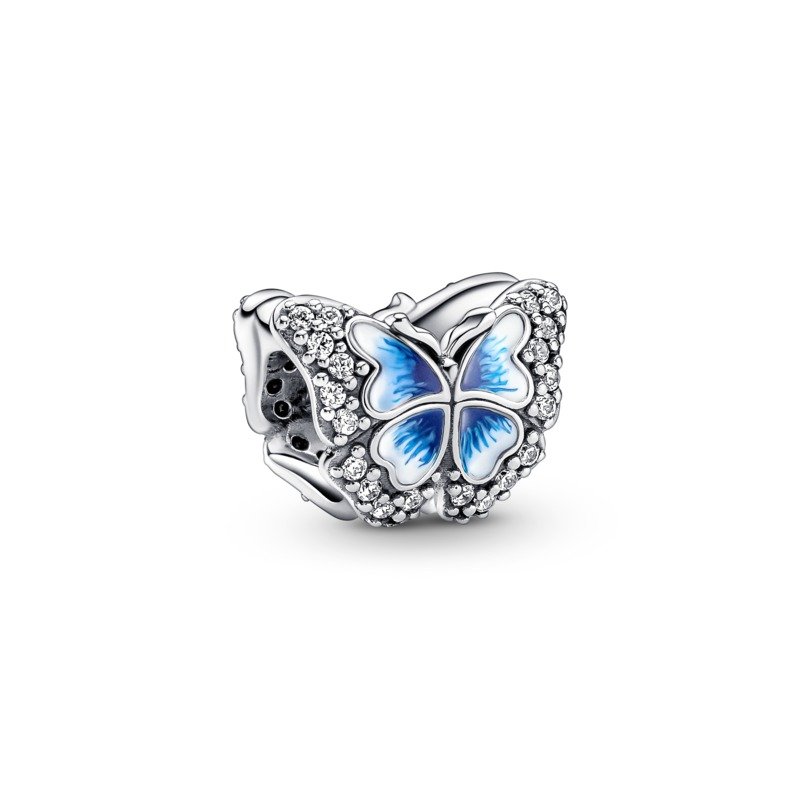 925 Sterling Silver Blue Butterfly Bead Charm