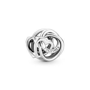 925 Sterling Silver Family Heart Bead Charm