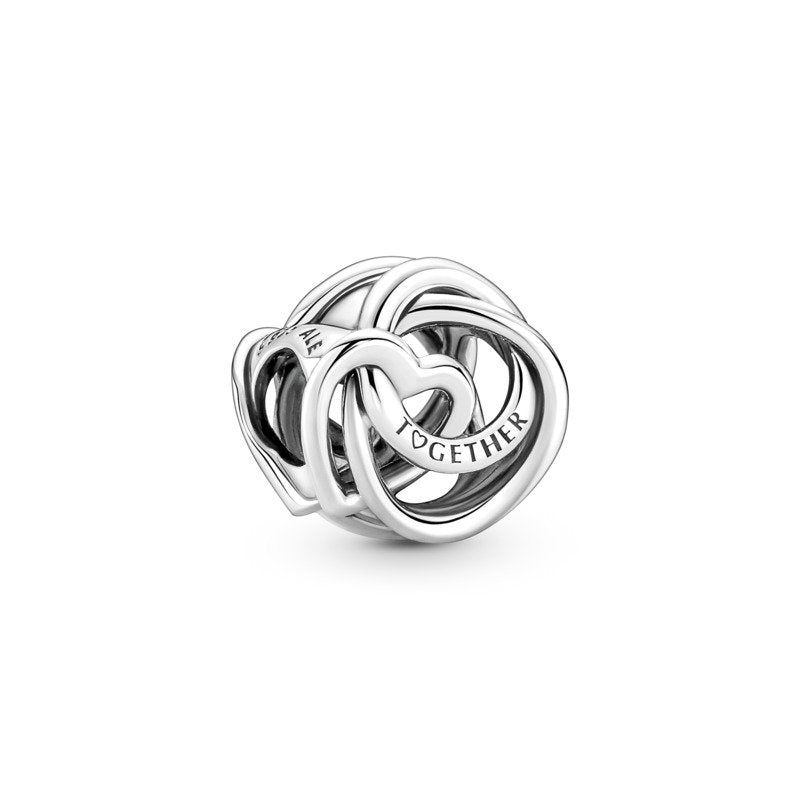 925 Sterling Silver Family Heart Bead Charm