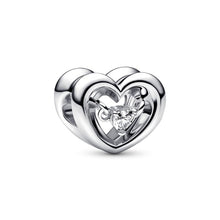 Load image into Gallery viewer, 925 Sterling Silver CZ Heart Bead Charm
