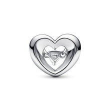Load image into Gallery viewer, 925 Sterling Silver CZ Heart Bead Charm
