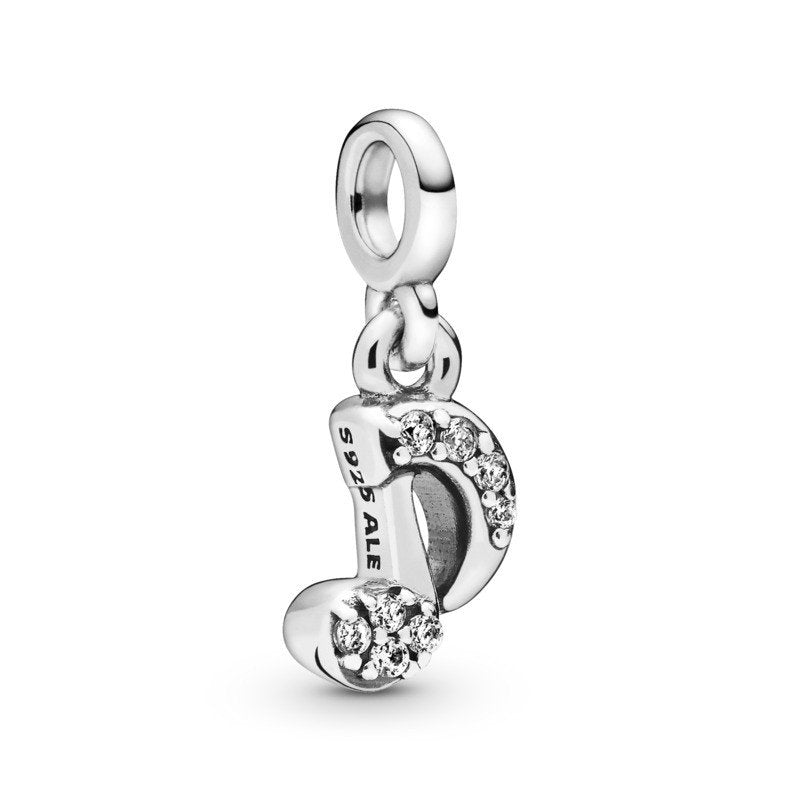 925 Sterling Silver Music Note ME Dangle Charm